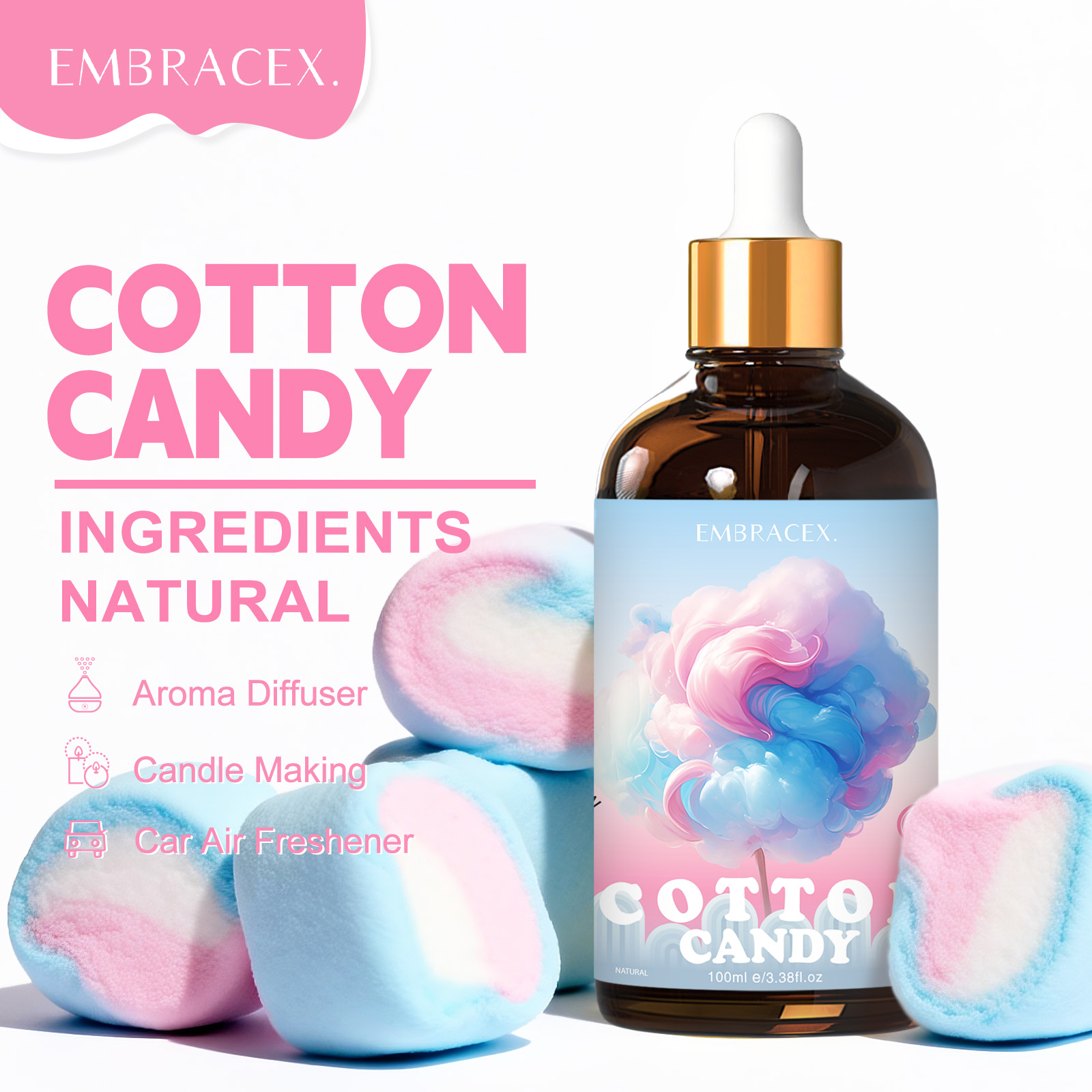 Candle Making Oil Scents - 100ml Olejek Eteryczny Cotton Candy Do