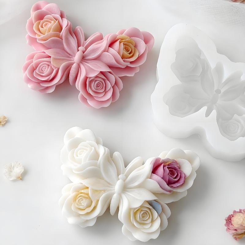 Candle Making Products - Forma silikonowa DIY róża motyl do