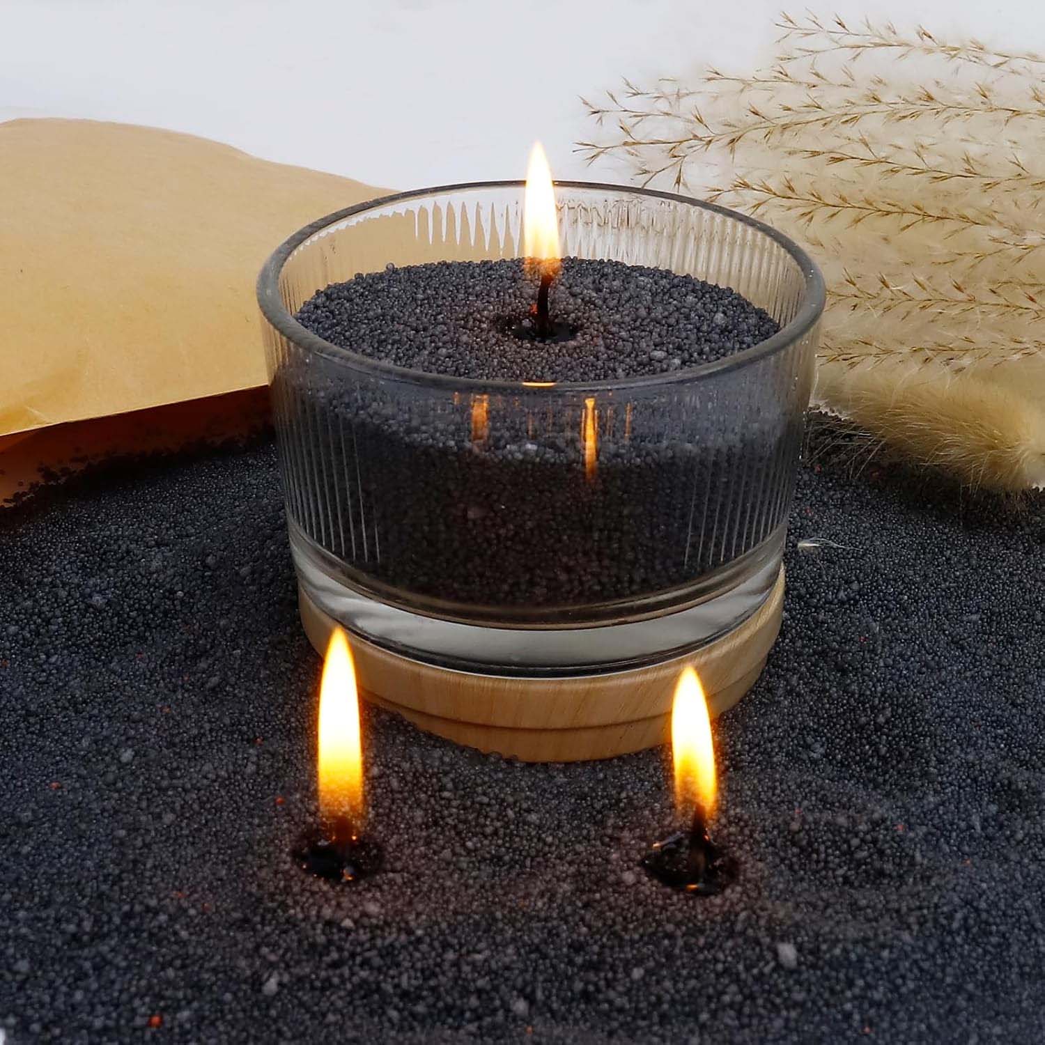 Candle Making Products - Czarny piasek do świec z knotem,