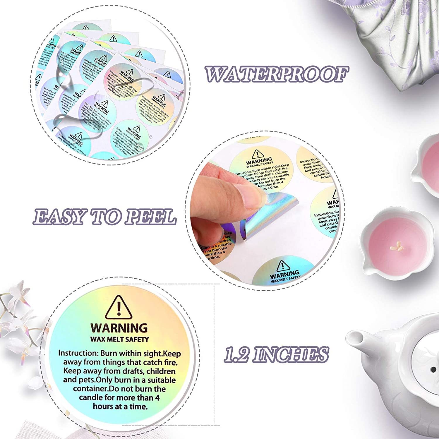 Holograficzne 96 szt. Etykiety – Candle Warning Label recenzja i cena