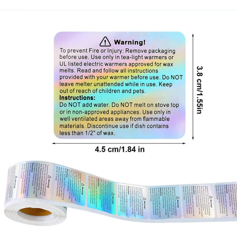 500 SZTUK Wodoodpornych Naklej – Candle Warning Label recenzja i cena